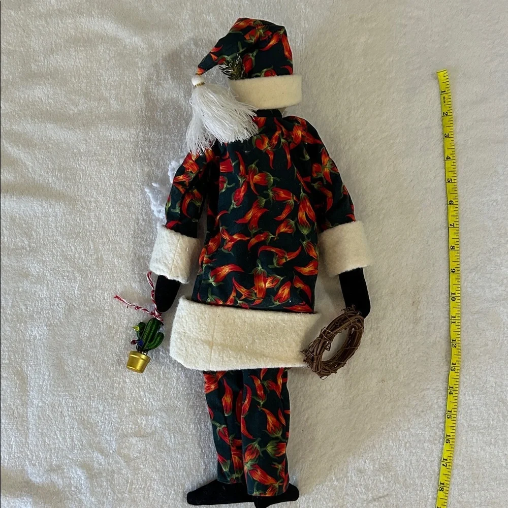 Festive Santa Doll with White Beard and Red Accents